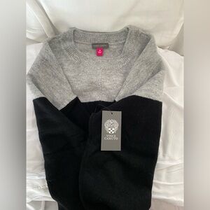 Vince Camuto Women's Two-Tone Gray and Black Sweater